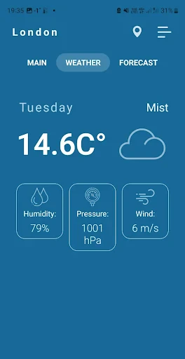 Indoor thermometer screenshot